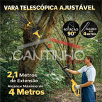 Mini Motosserra Elétrica Com 4 Baterias 21v Bivolt + BRINDE Bolsa de Ferramentas Multiuso - COMPRE 1 LEVE 2