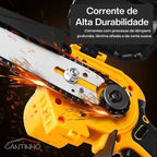 Mini Motosserra Elétrica Com 4 Baterias 21v Bivolt + BRINDE Bolsa de Ferramentas Multiuso - COMPRE 1 LEVE 2