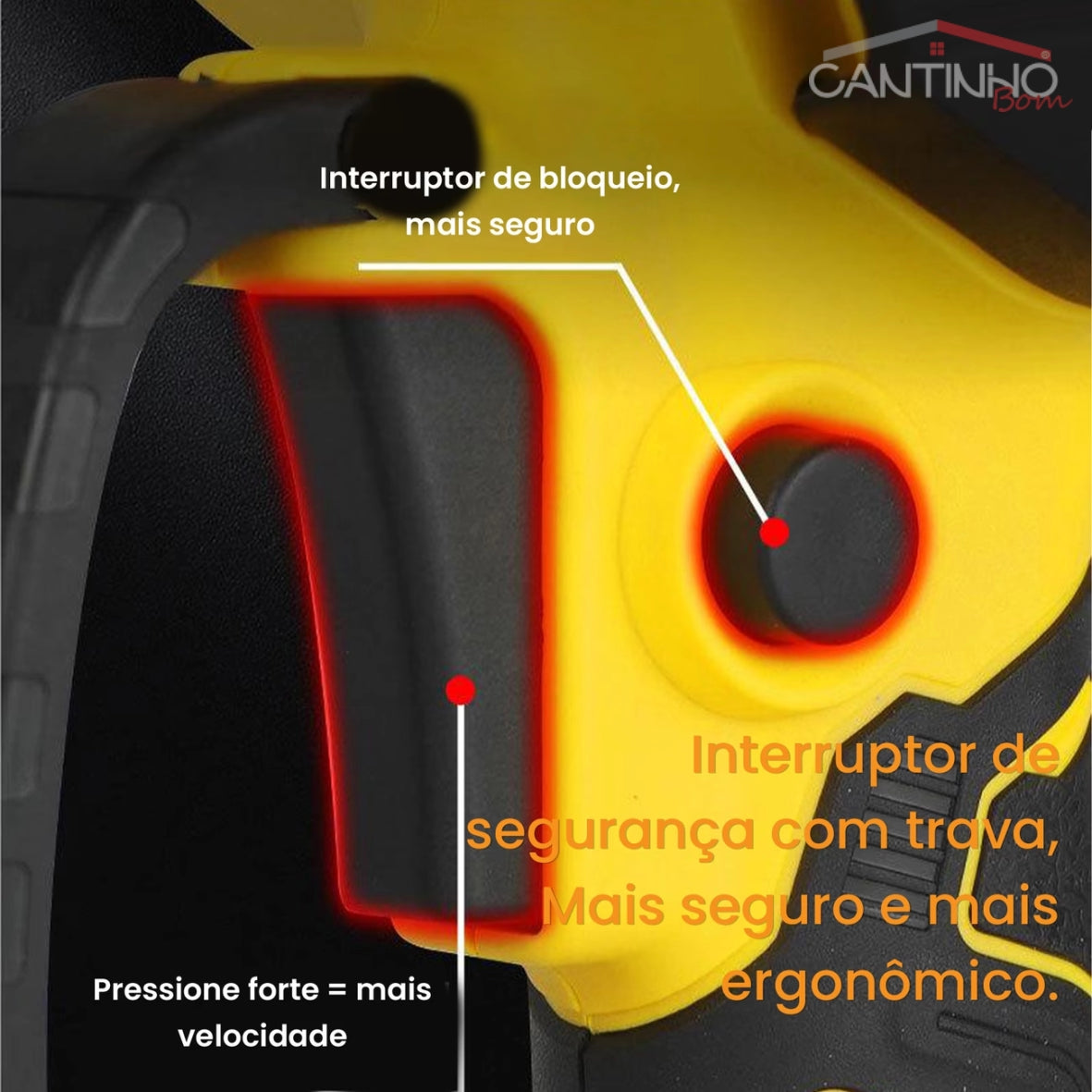 Mini Motosserra Elétrica Com 4 Baterias 21v Bivolt + BRINDE Bolsa de Ferramentas Multiuso - COMPRE 1 LEVE 2